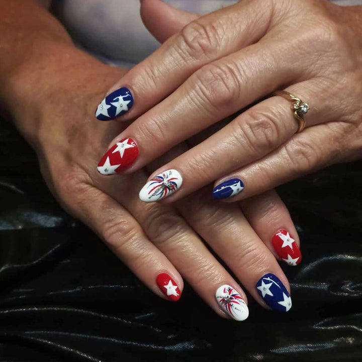 Thematische patriotische Press-On Nagelset