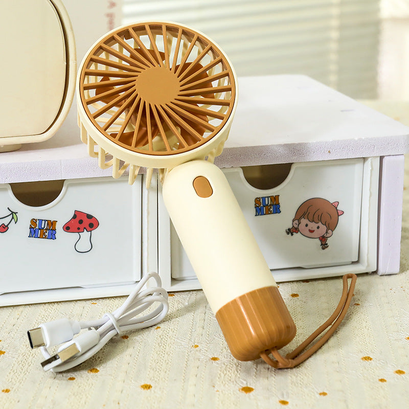 Damen Tragbarer Mini-Lüfter mit ergonomischem Griff und USB-Ladefunktion Karnz