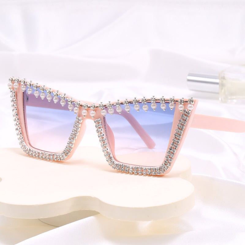Damen Glamouröse Designer-Sonnenbrille mit funkelndem Rahmen Karnz