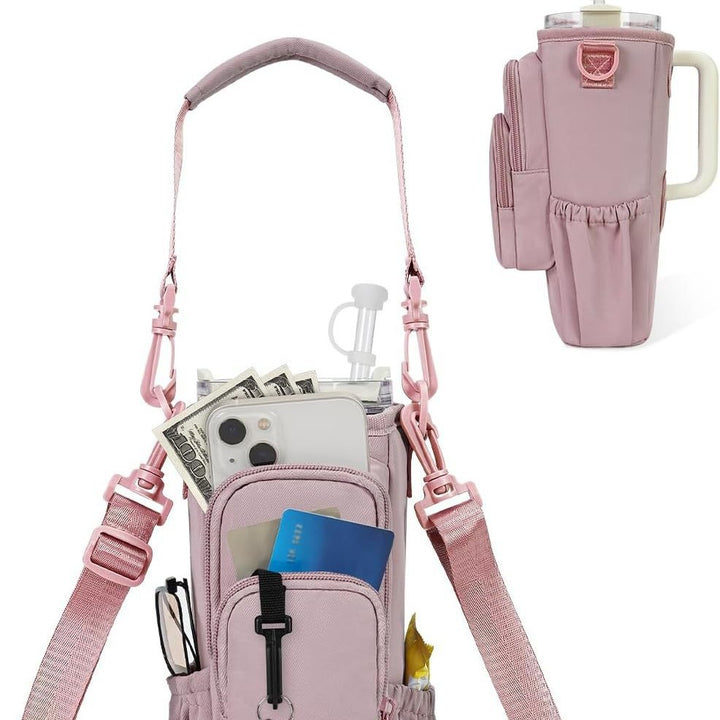 Praktische Crossbody-Tasche mit Vielseitigen Fächern und Einem Herausnehmbaren Getränkehalter Karnz