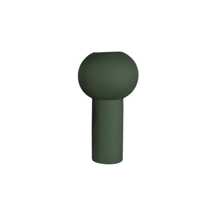 Minimalistische Matte Keramische Kugel-Oberfläche Bud Vase mit Langem Zylindrischen Stiel