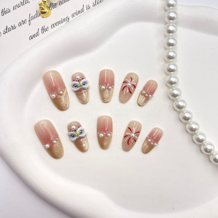 Künstlerisches glamouröses Press-On Nagelset