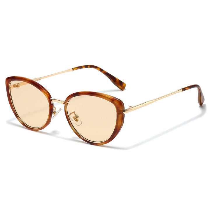 Modische Cat-Eye-Sonnenbrille mit trendigem Schildpatt-Rahmen Karnz