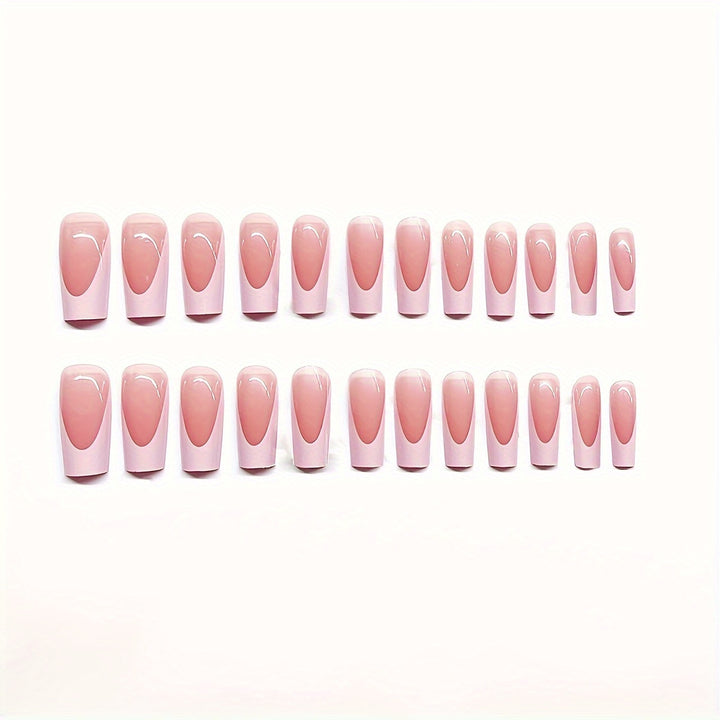 Künstlerisches French Tip Press-On Nail Set mit transparentem Design Karnz
