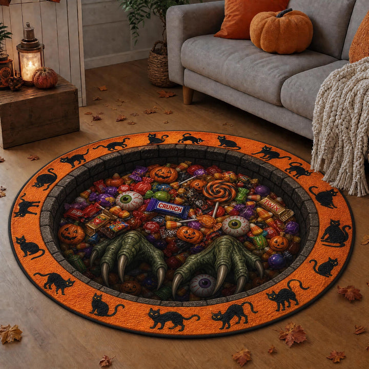 Spooky Halloween-Themen Dekorativer runder Teppich