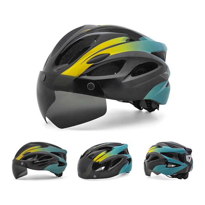 Aerodynamischer Fahrradhelm mit integriertem Visier Karnz
