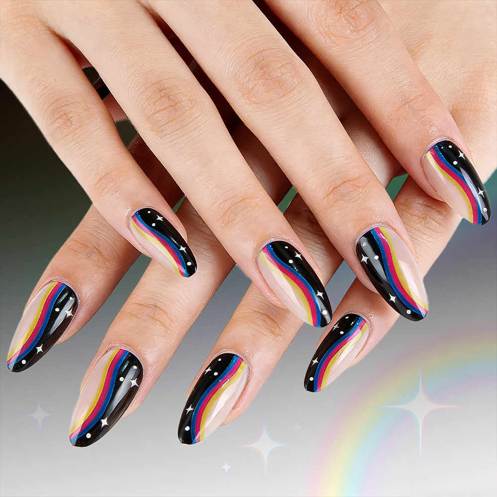 Künstlerisches Ombre Press-On Nageldesign Karnz