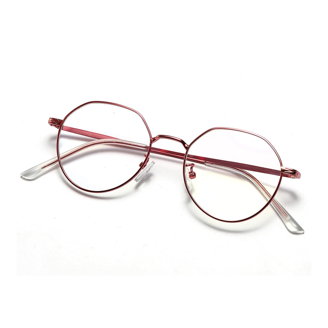 Damen runde Brille mit filigranem Metallgestell Karnz