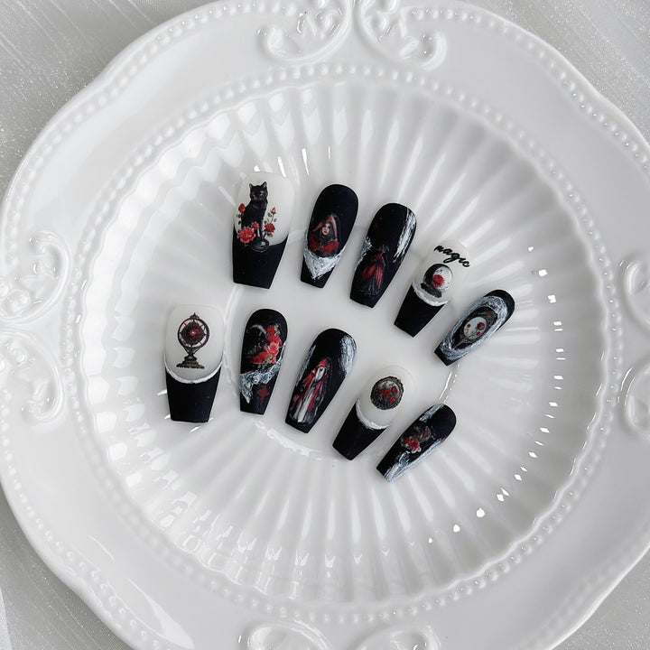 Künstlerisch Thematisierte Press-On Nagelkunst Kollektion