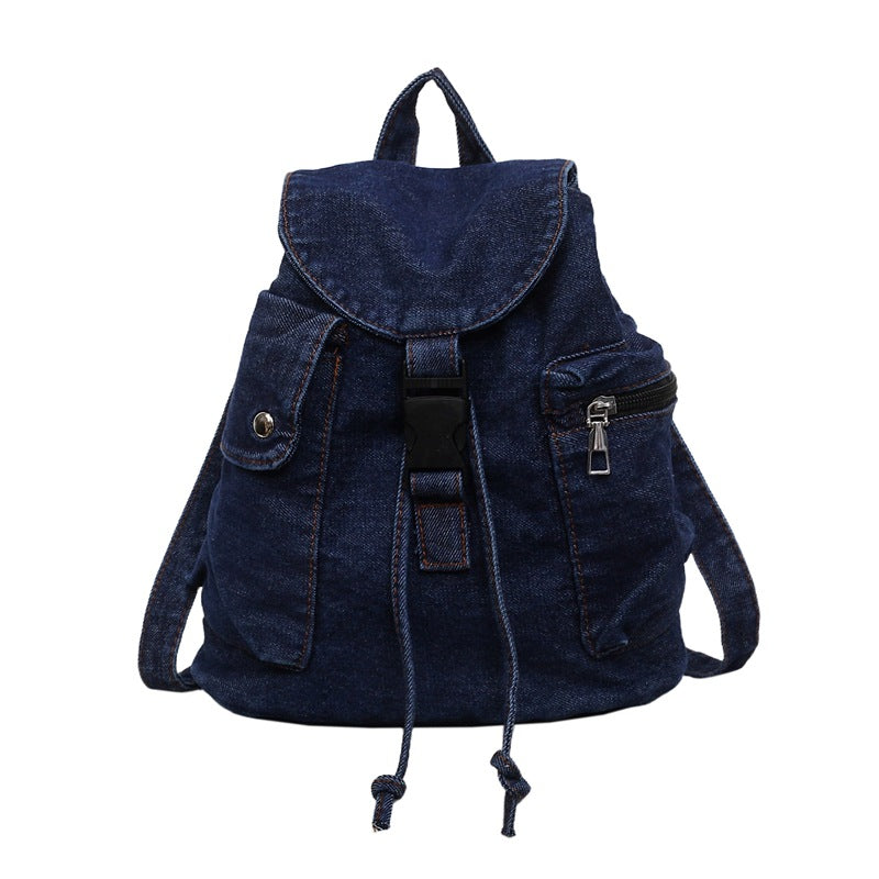 Lässiger Denim Kordelzug-Rucksack Karnz