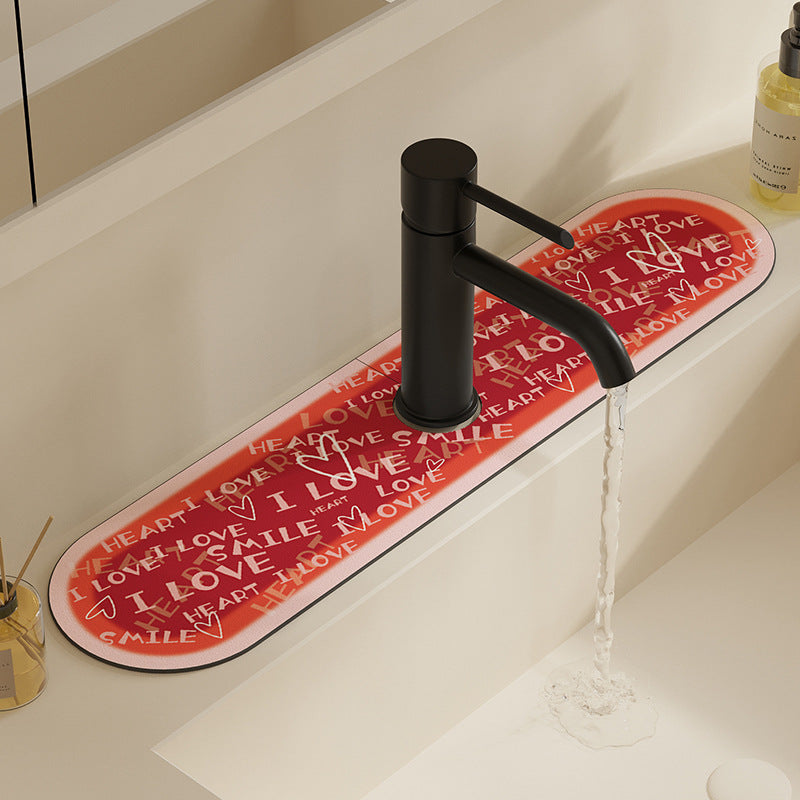 Non-Slip Decorative Vanity Sink Runner Mat