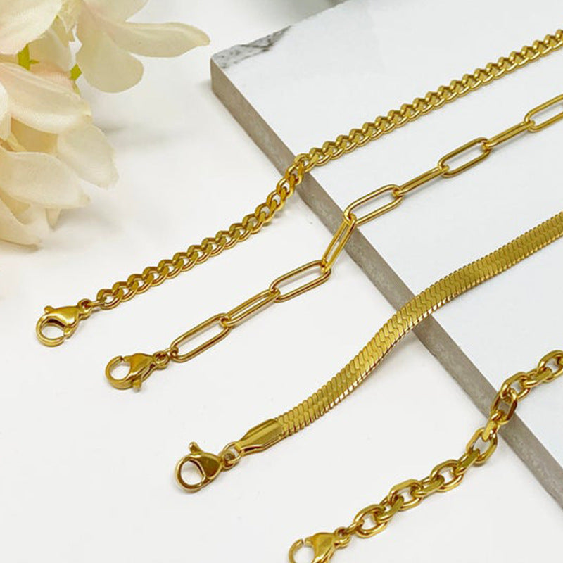 Schichtet Goldkette Armband Set Karnz