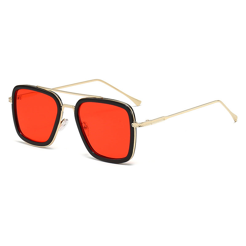 Damen modische quadratische Sonnenbrille mit metallischen Details Karnz