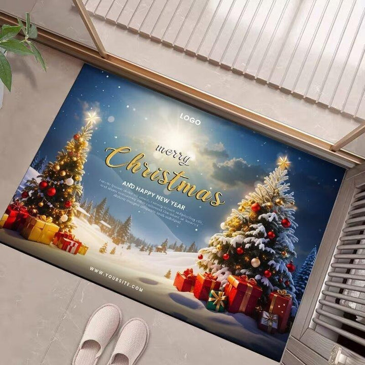 Festliche weihnachtlich gestaltete Fußmatte