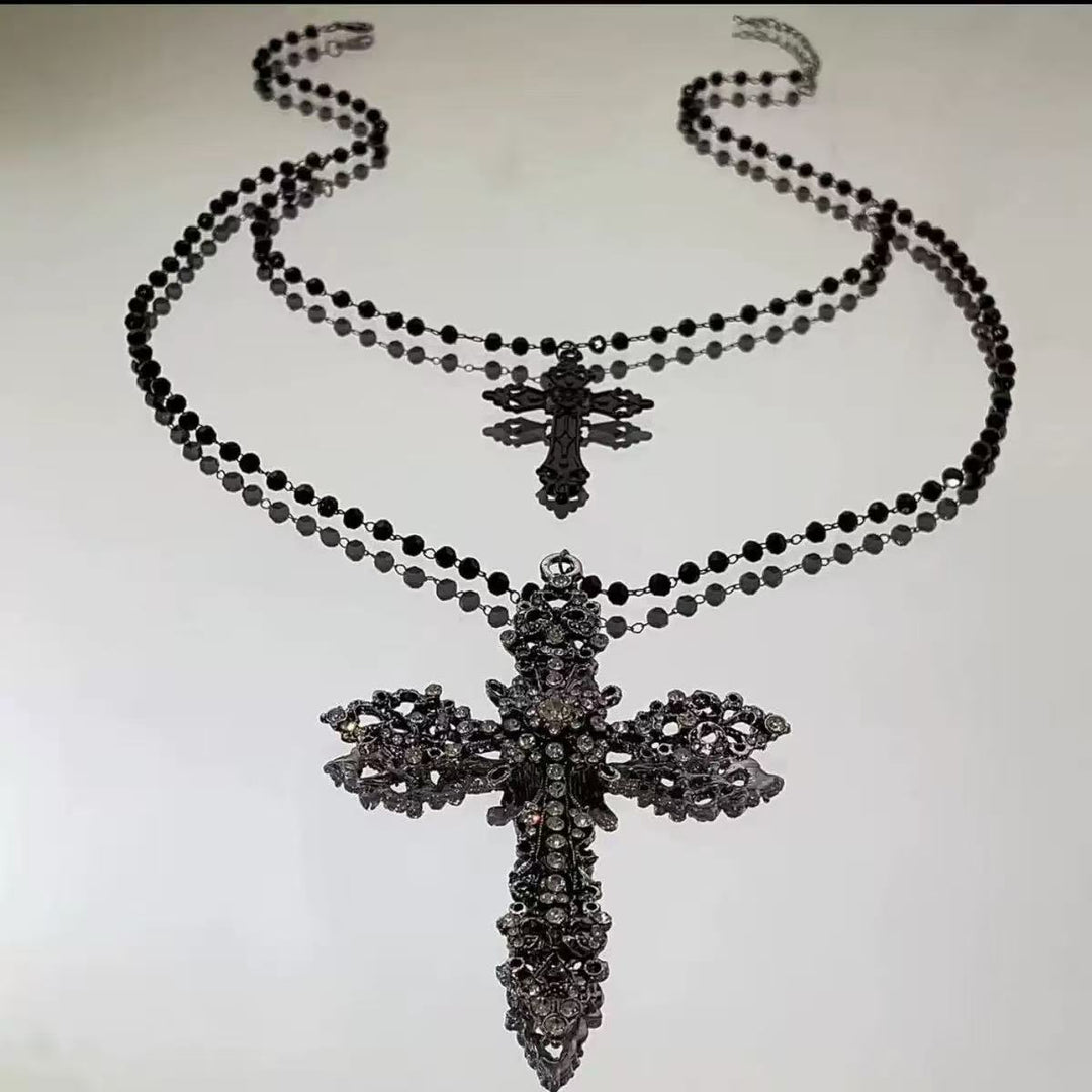 Dual-Layered Cross Pendant Necklace Karnz