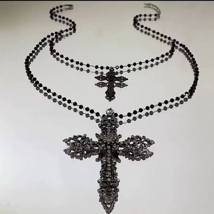 Dual-Layered Cross Pendant Necklace Karnz
