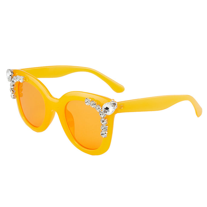 Rhinestone-besetzte Katzenaugen-Sonnenbrille