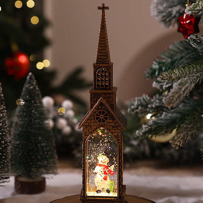 Nostalgische Weihnachtslaterne mit beweglichem Santa-Motiv Karnz