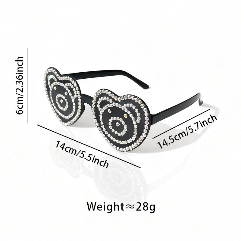 Herzförmige Strass-Sonnenbrille Karnz