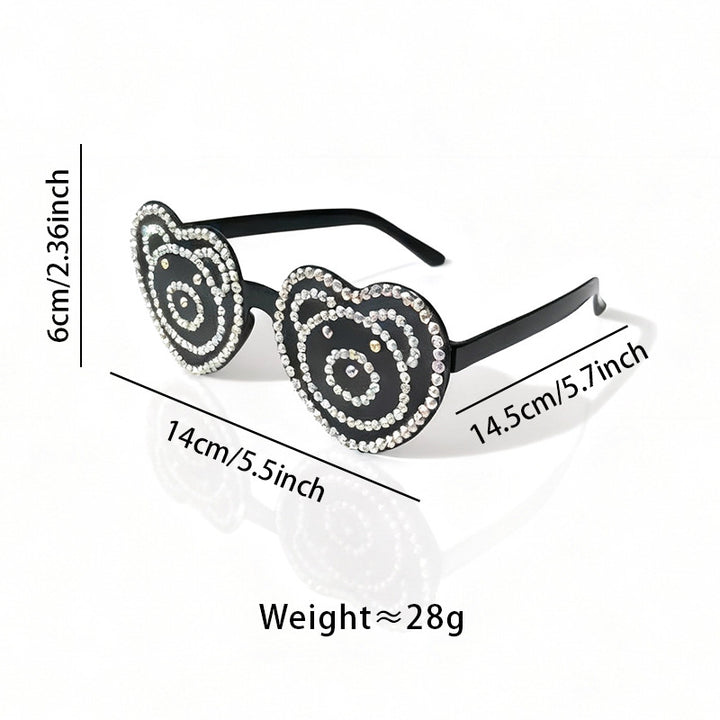 Herzförmige Strass-Sonnenbrille Karnz