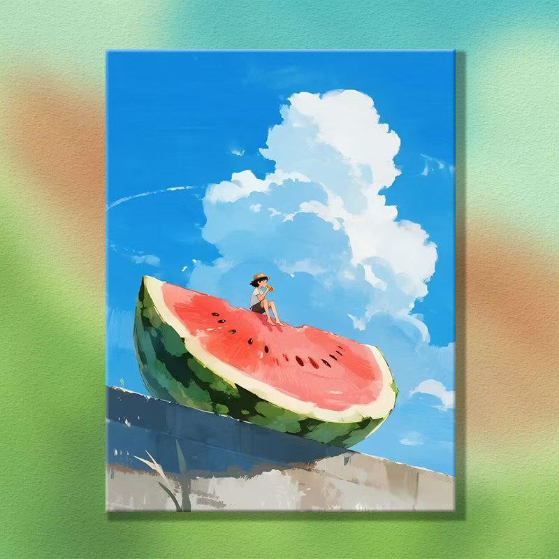 Verspielt Melonen-Themen Leinwand Kunstwerk Karnz