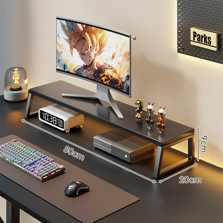 Holz-Monitorständer mit Metallrahmen Erhöhte Desktop-Regal