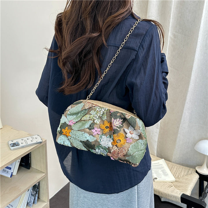 WoElegant Florale Pailletten Clutch-Tasche Karnz