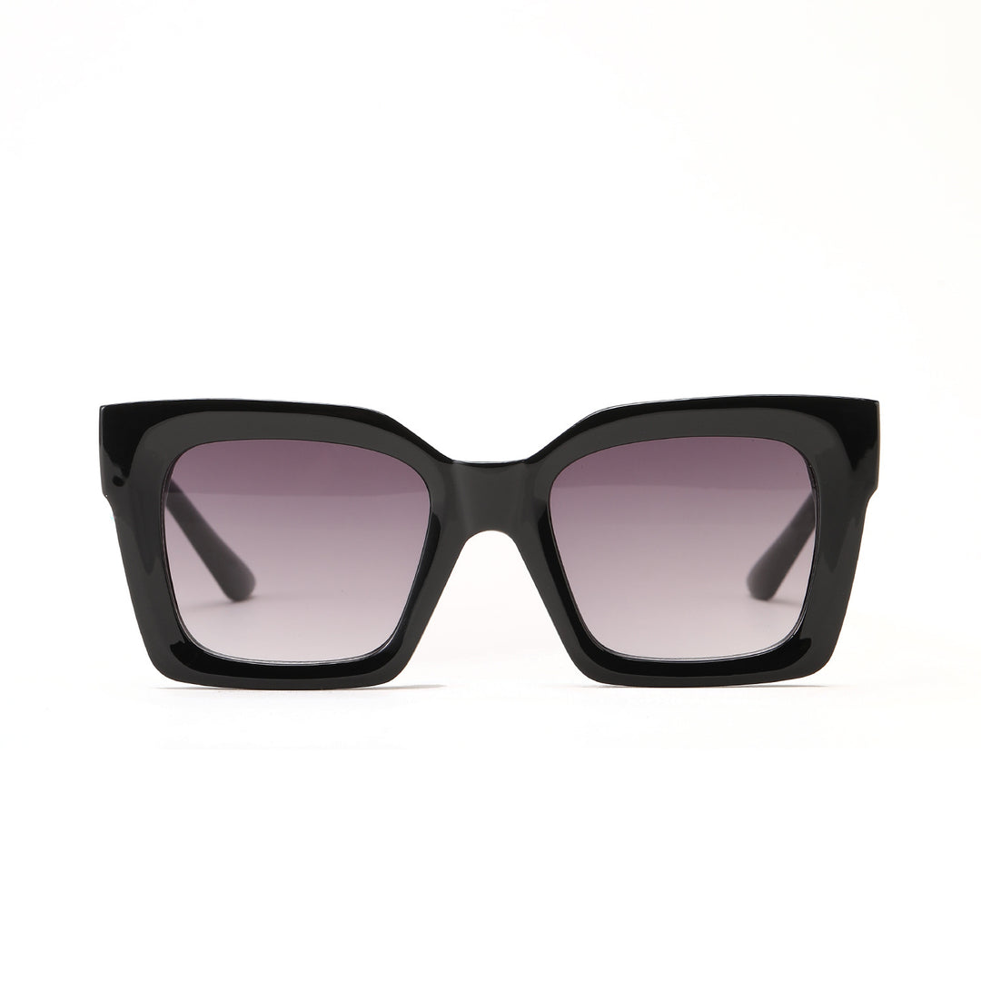Damen modische quadratische Sonnenbrille mit transparentem Rahmen Karnz
