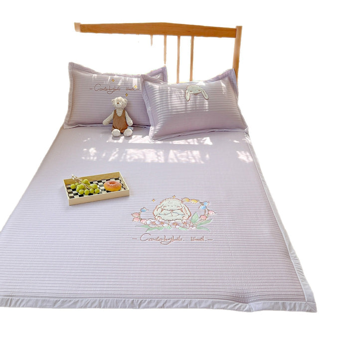 Wendbare Kinder-Steppdecke mit bestickten Kükenmotiven
