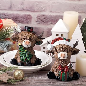 Dekorative Highland Cow Figur Karnz