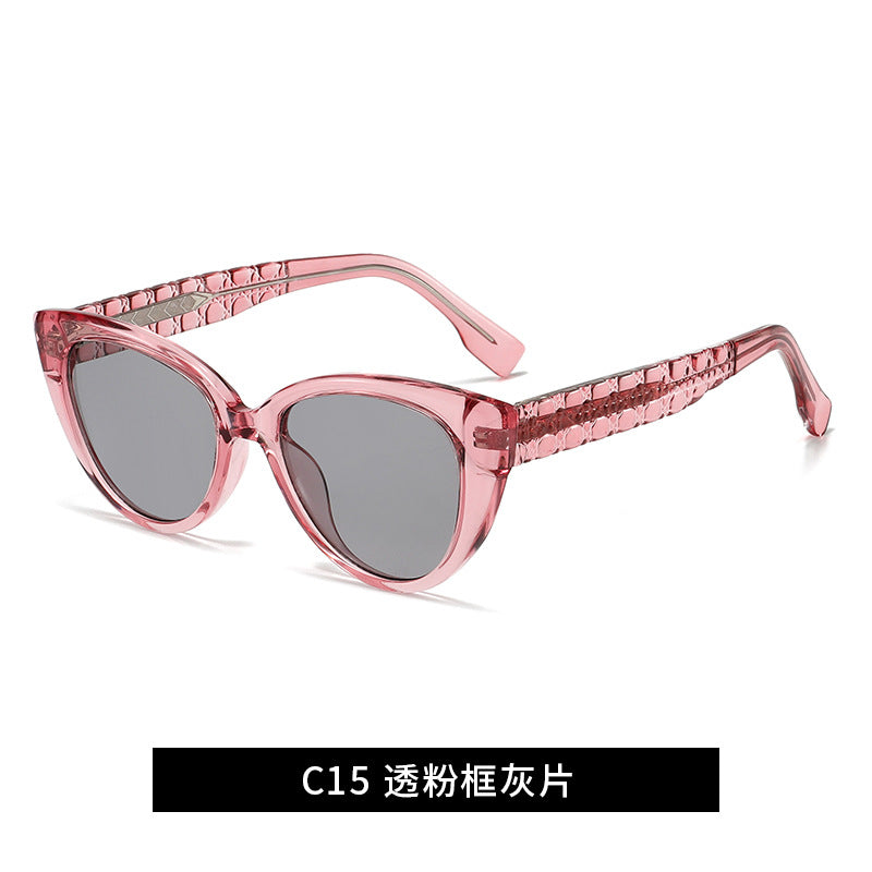 Damen Cat-Eye Sonnenbrille mit dekorativem Steg Karnz