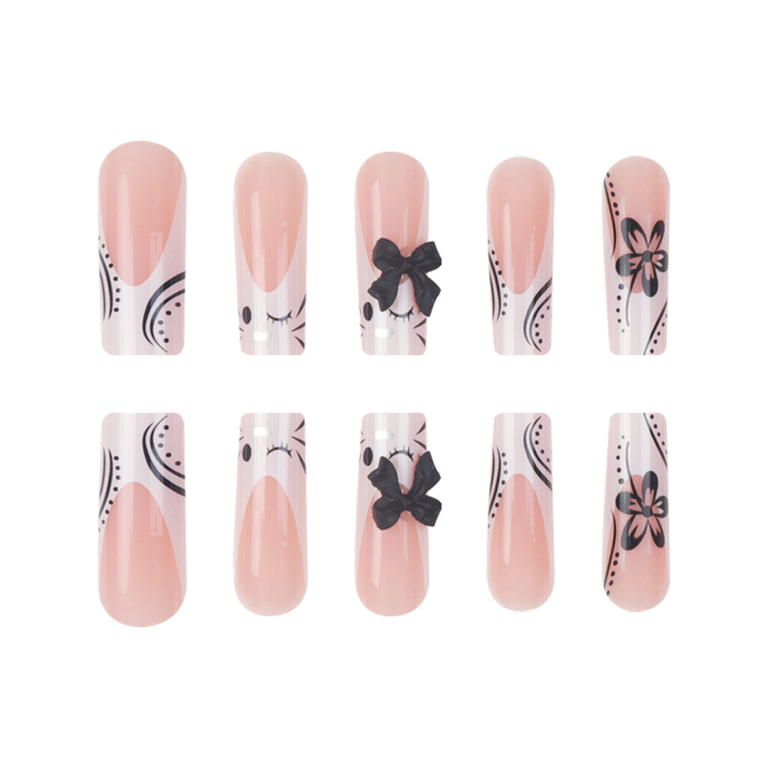 Künstlerisches Long Press-On Nagelkunst Set Karnz