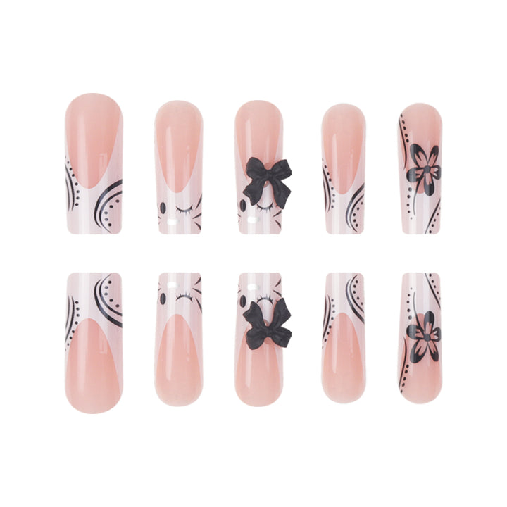 Künstlerisches Long Press-On Nagelkunst Set Karnz
