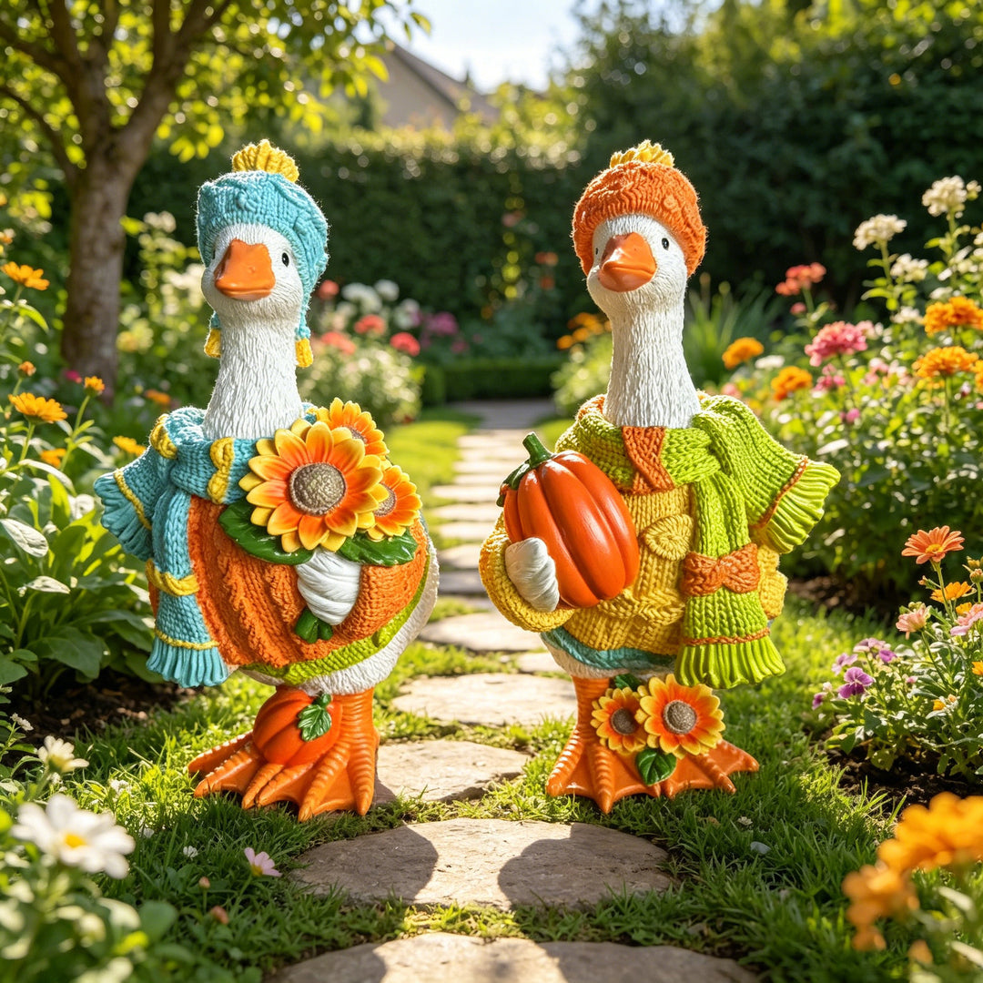 Dekorative Figur einer Sonnenblumen-Gans Karnz