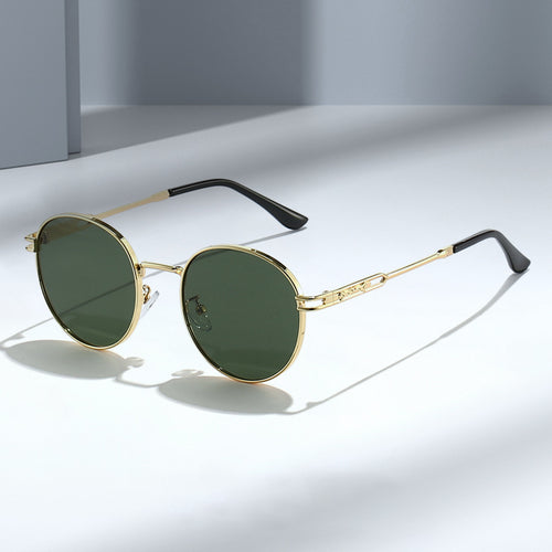 Damen Modische Sonnenbrille im minimalistischen Rundrahmen Karnz