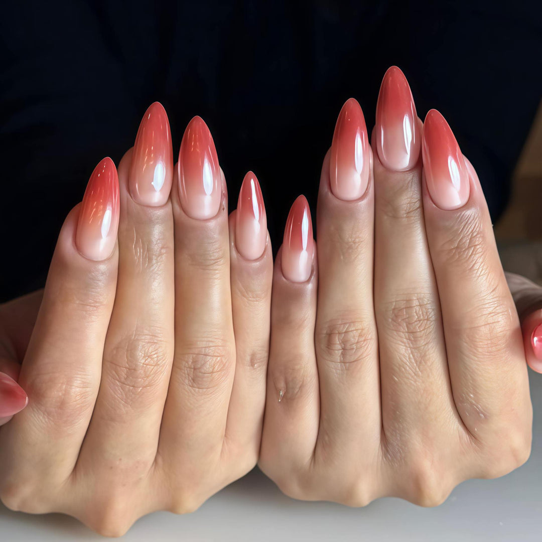 Elegante Ombre Stiletto Press-On Nagelset Karnz