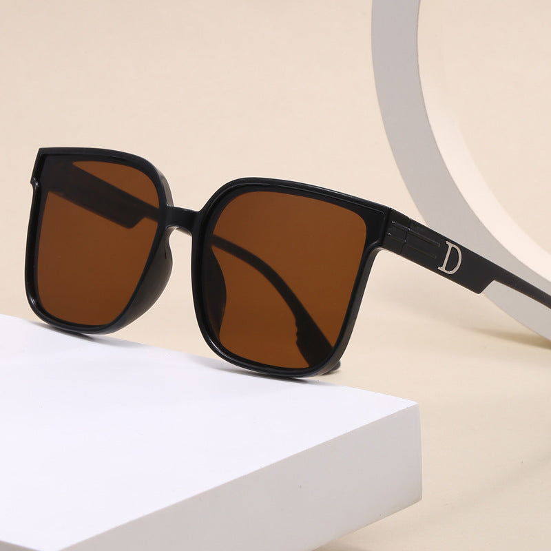 Damen stylische quadratische Sonnenbrille mit transparentem Rahmen Karnz