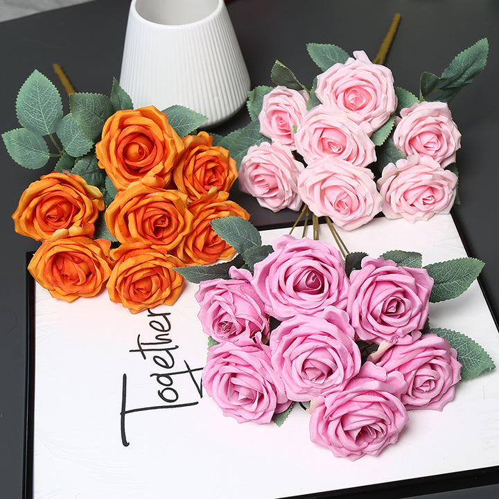 Faux Rose Blumenstrauß für Wohnkultur