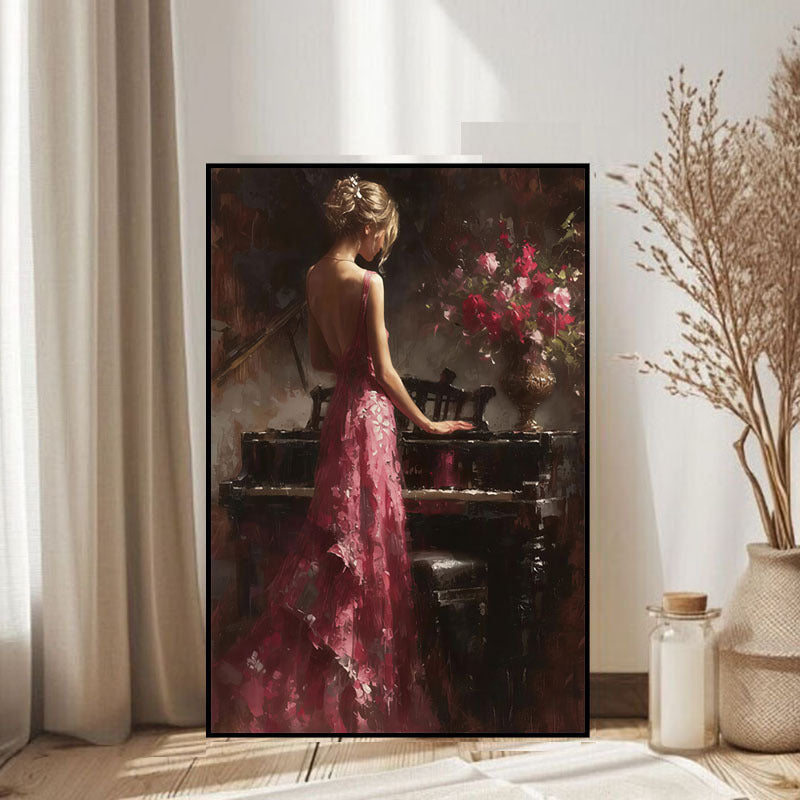 Elegante Pianoscène Leinwand Kunstwerk