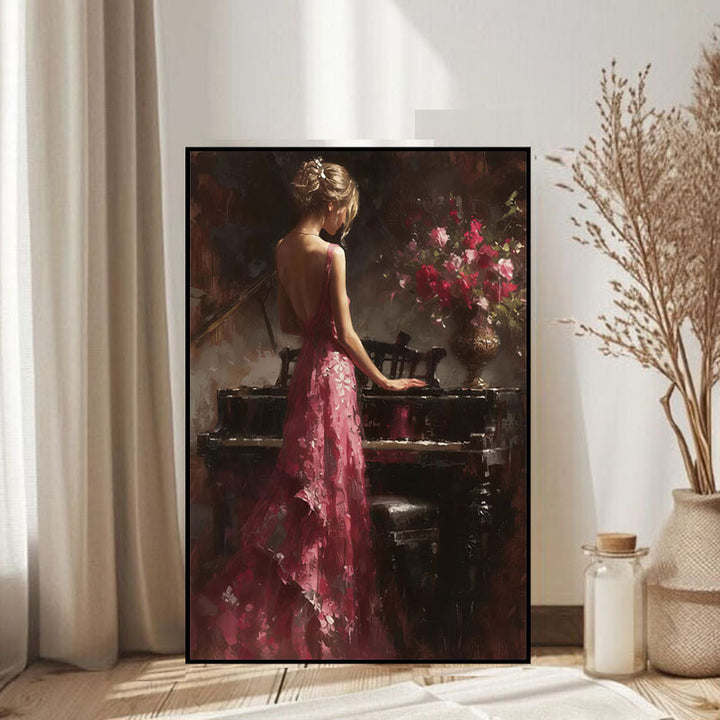 Elegante Pianoscène Leinwand Kunstwerk