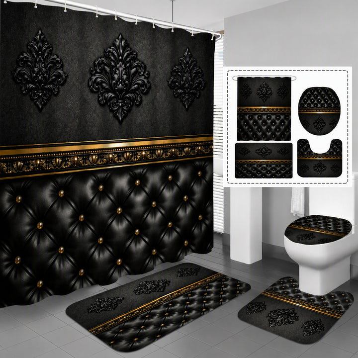 Luxuriöses Vintage-Stil Duschvorhang-Set Karnz