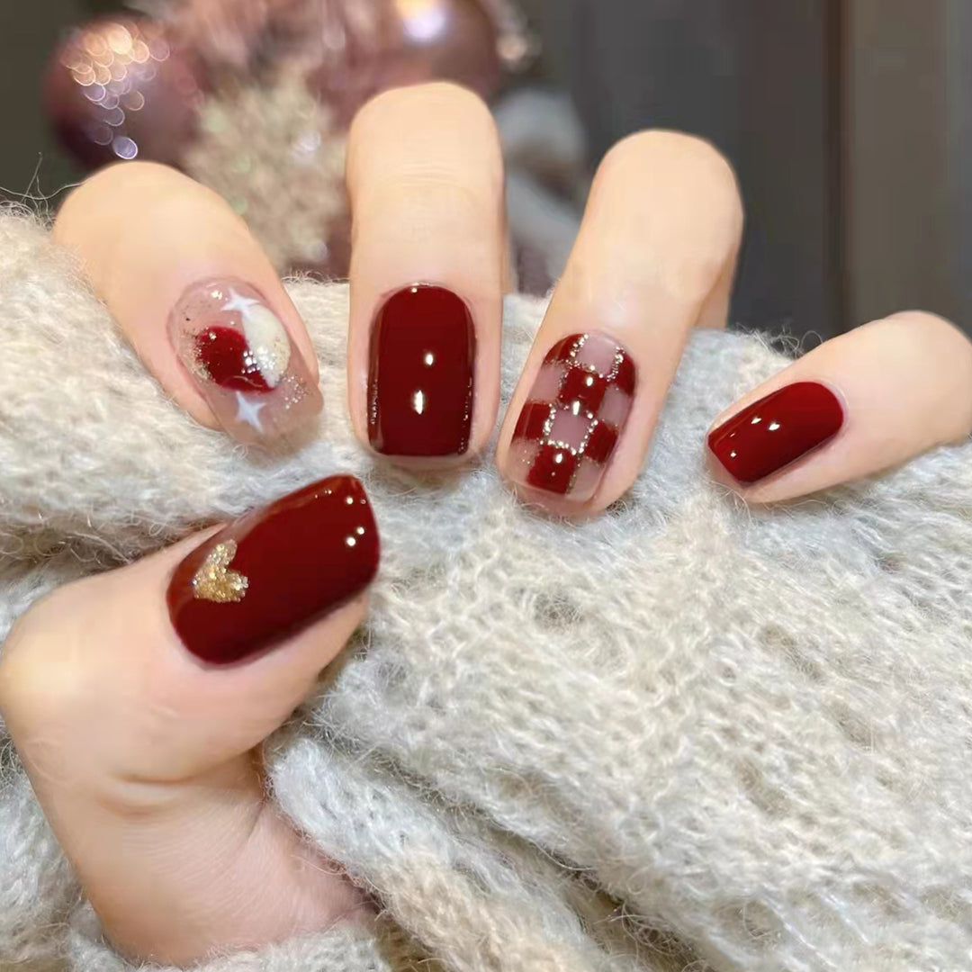 Künstlerisches Design Press-On Nagelset Karnz