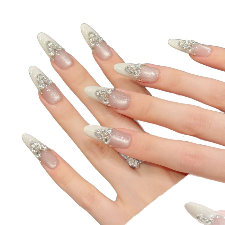 Elegante mit Strass veredelte Press-On Nägel  1791773462