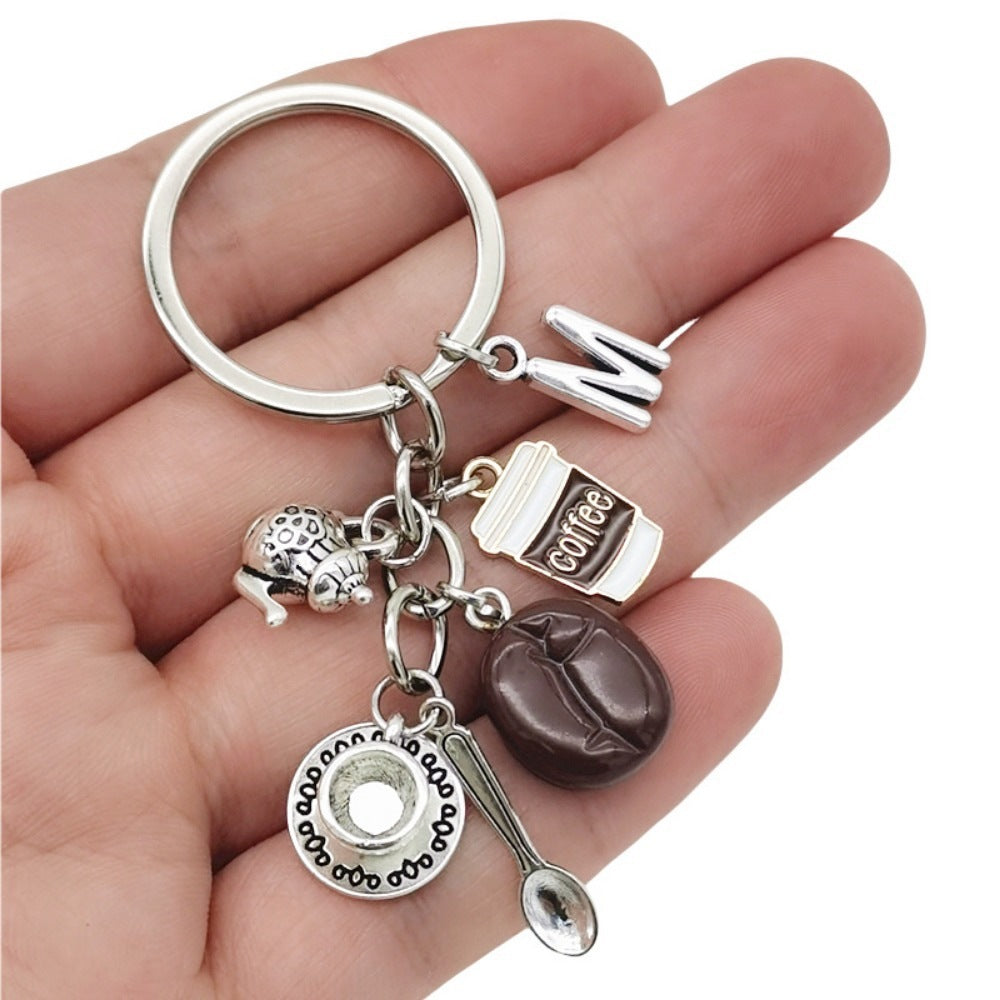 Schlüsselanhänger mit Charm und Kaffee-Motiv Karnz