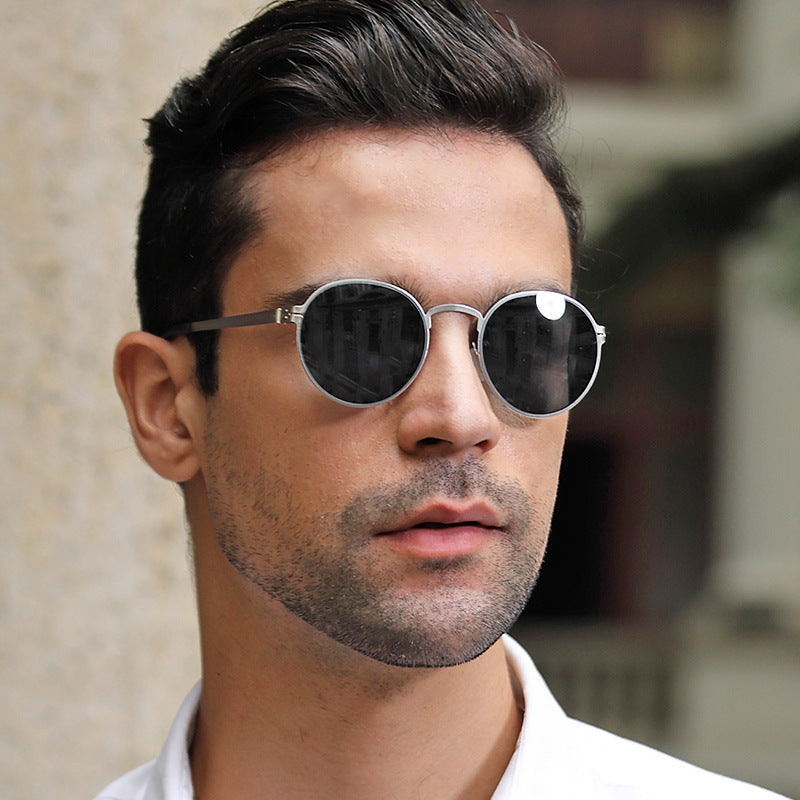 Damen elegante runde Sonnenbrille mit UV-Schutz Karnz