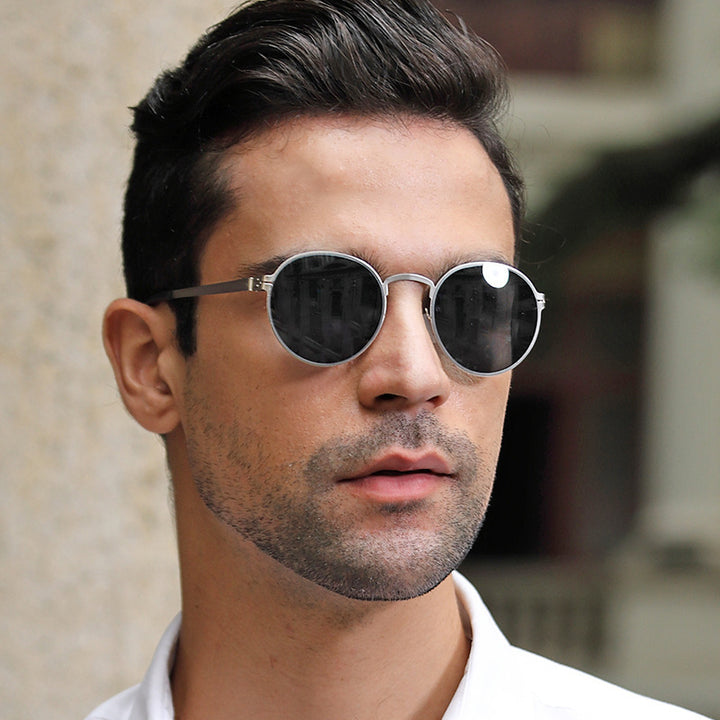 Damen elegante runde Sonnenbrille mit UV-Schutz Karnz