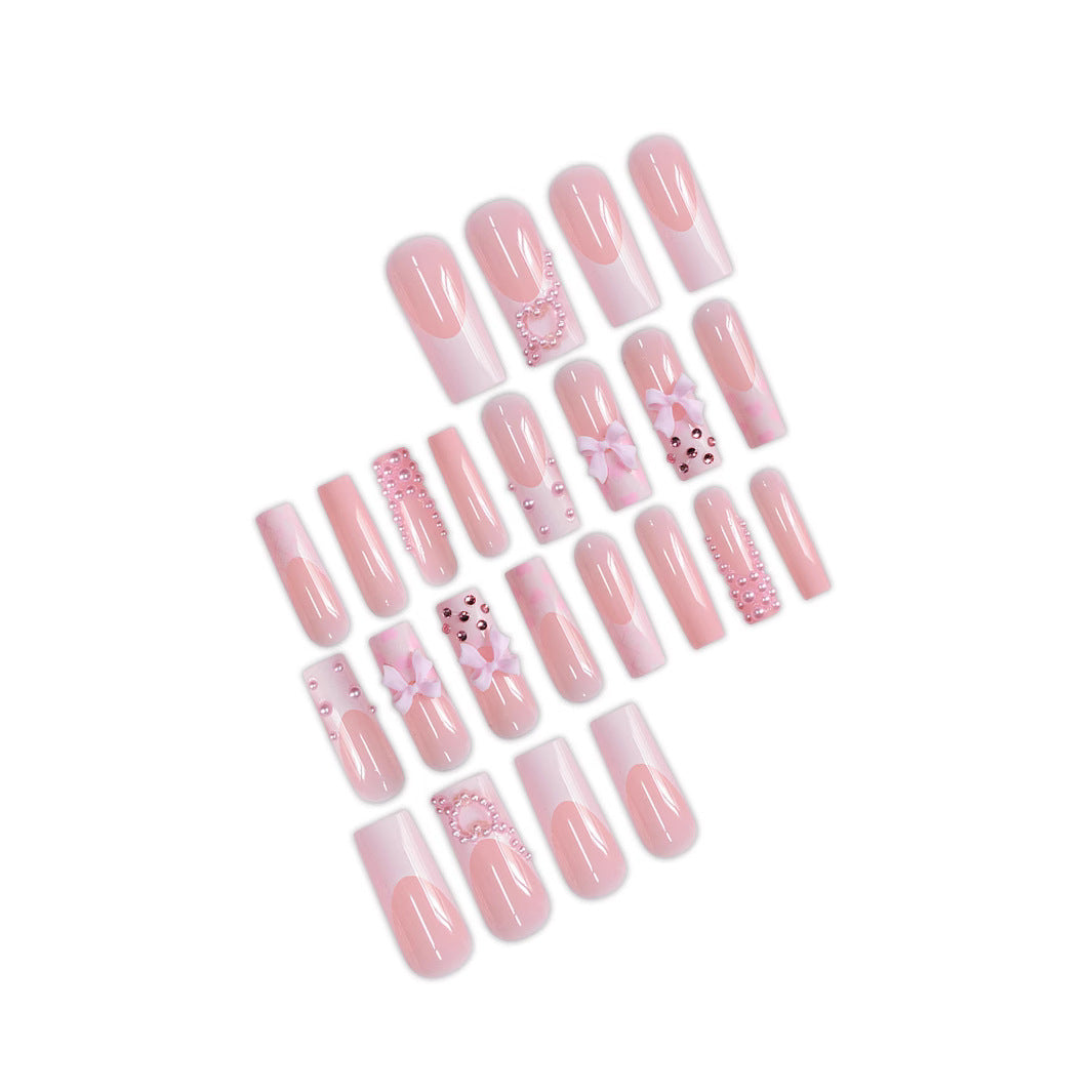 Elegantes Dekoratives Press-On Nagel-Set Karnz