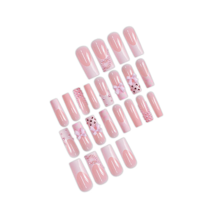 Elegantes Dekoratives Press-On Nagel-Set Karnz