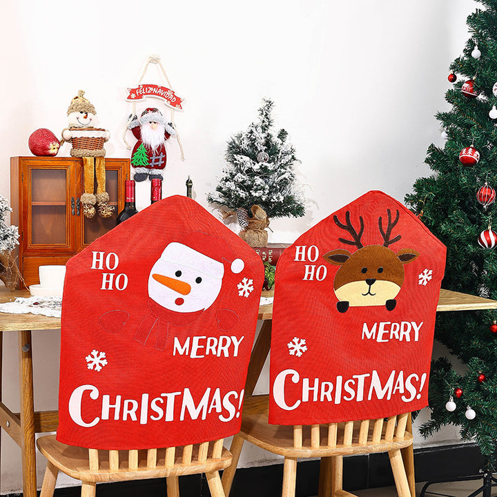 Festliche Stuhlüberzieher mit Weihnachtsmotiv Karnz