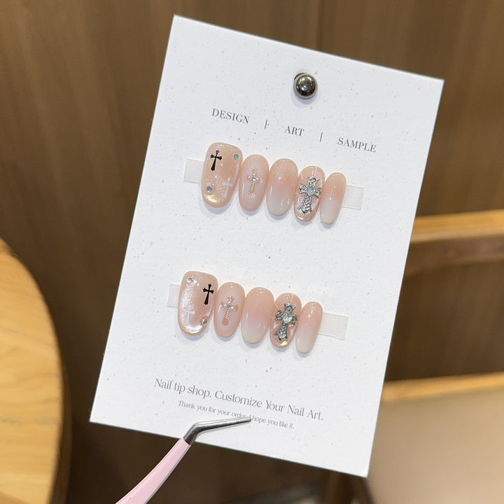 Künstliche Nagelspitzen mit Kreuzdesign Karnz